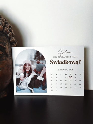 prośba o świadkowanie, kartka z kalendarza