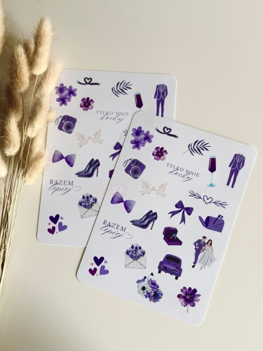 Naklejki do księgi gości, purple