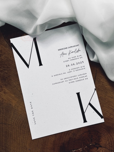 Zaproszenie ślubne jednokartkowe, ELEGANCE