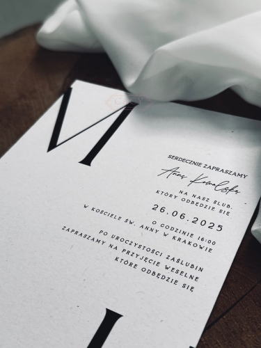 Zaproszenie ślubne jednokartkowe, ELEGANCE