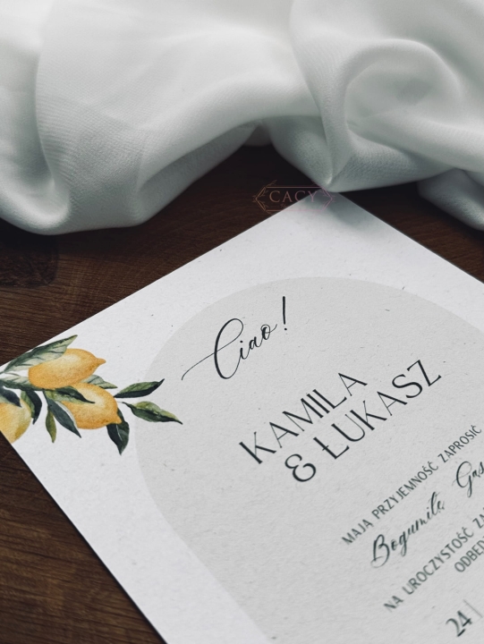 Zaproszenie ślubne jednokartkowe, styl włoski, ITALY LOVE